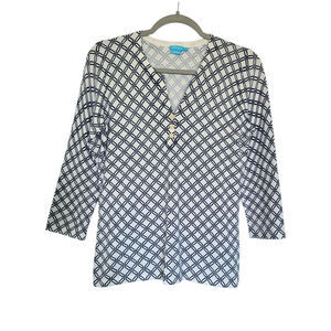 J.McLaughlin Lightweight Sweater Modal Cotton Top 1/4 Button Front Size S NWOT